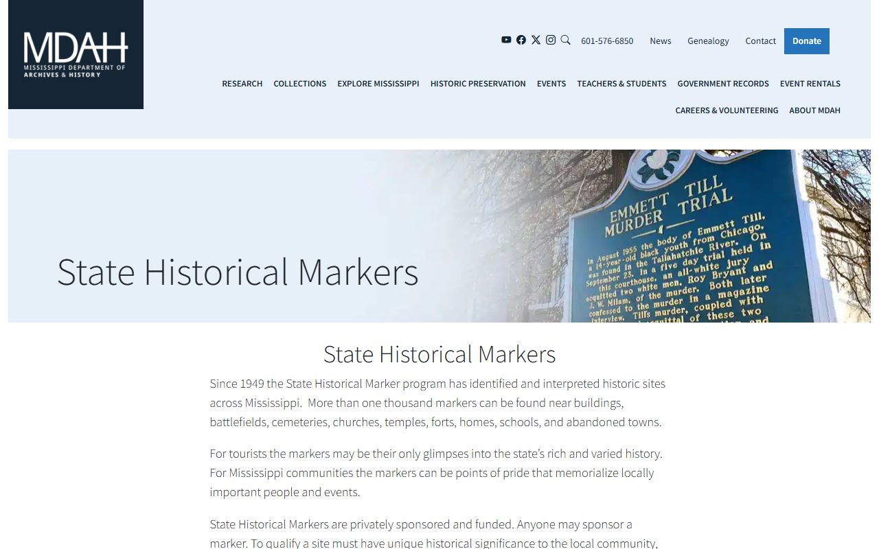 Mississippi Department of Archives and History historical marker program page for Panola County court history