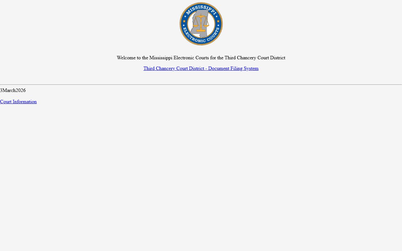 Panola County court dockets login on the Third Chancery MEC system