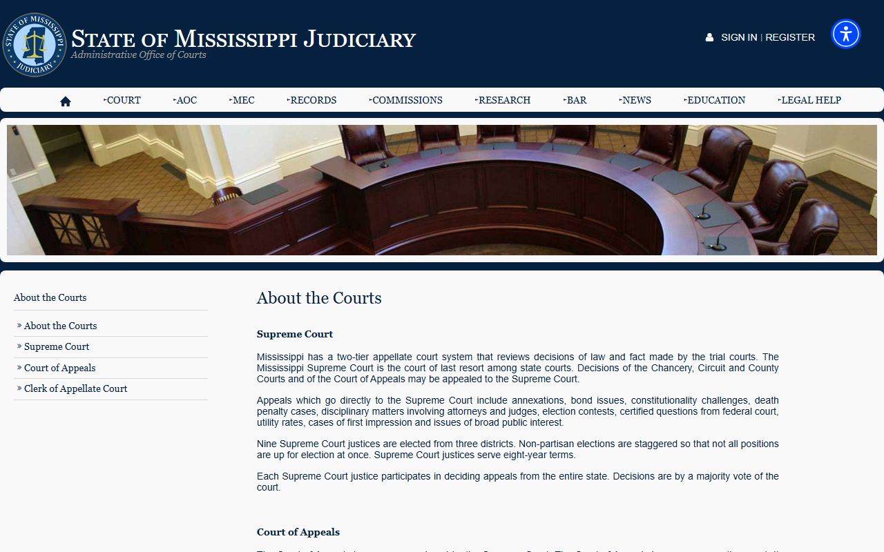 Mississippi Judiciary court structure that shapes Panola County court records